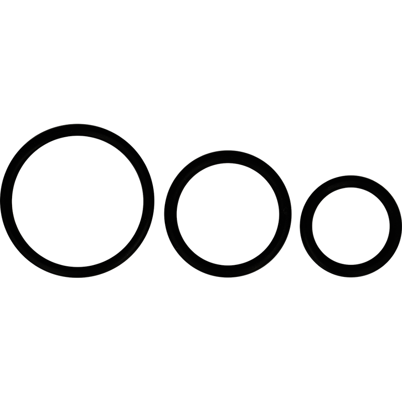 OHMAMA™ - SET DI 3 ANELLI IN SILICONE NERO
