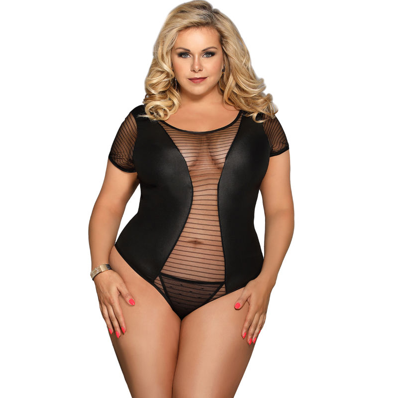 SUBBLIME QUEEN PLUS - FETISH TEDDY MANICA CORTA