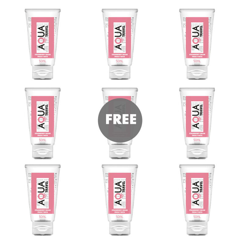 AQUA TRAVEL - CREMA GUSTO FRAGOLA LUBRIFICANTE ALLACQUA - 50 ML 8+1 IN OMAGGIO
