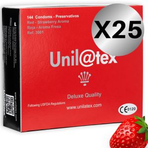 UNILATEX - CONSERVANTI UNILATEX ROSSO / FRAGOLA CONFEZIONE 25 X 144 UNITÀ