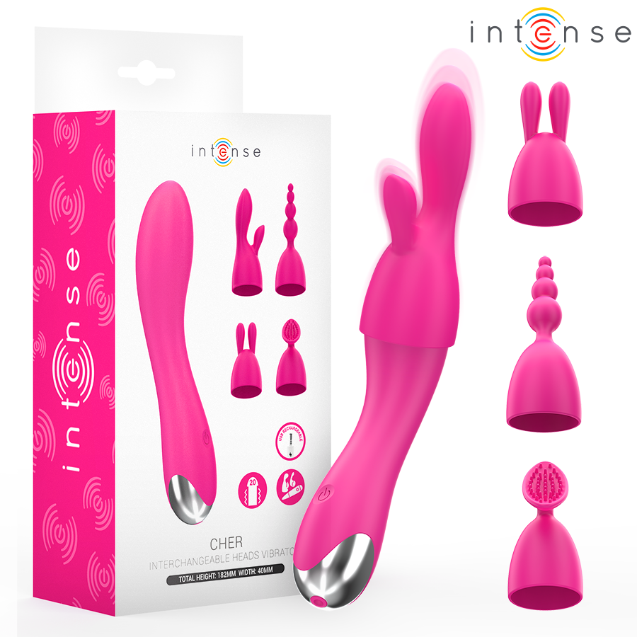 INTENSE - CHER VIBRATORE CON TESTINE INTERCAMBIABILI