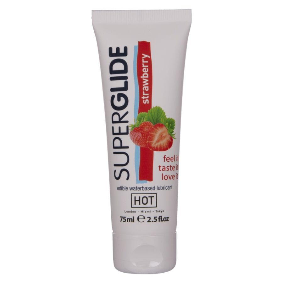HOT - SUPERGLIDE LUBRIFICANTE COMMESTIBILI A BASE DACQUA FRAGOLA 75 ML